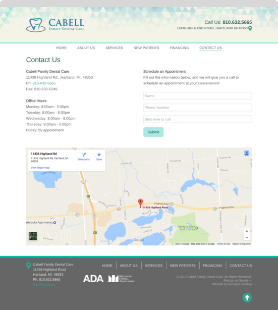 Cabell Family Dental Care Page